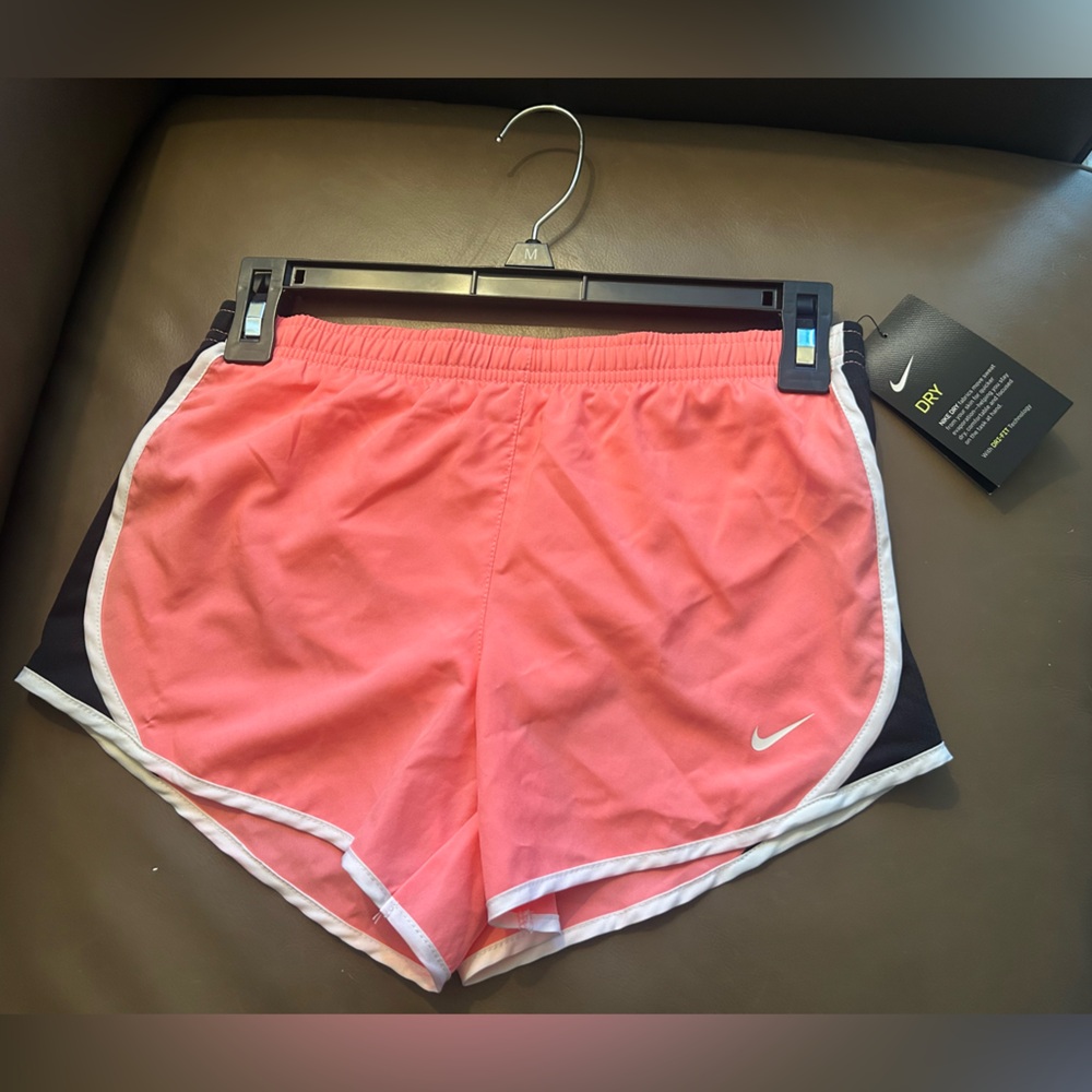 Nike Kids Coral and Black Athletic Shorts